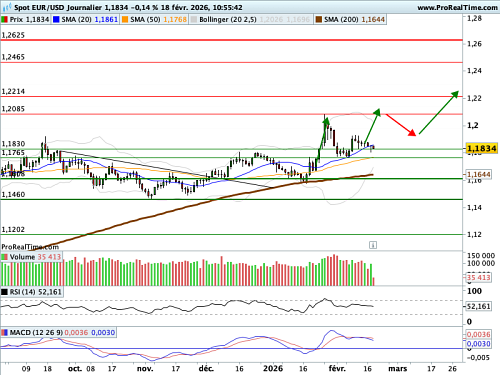 EUR/USD : C Lagarde n'ira pas au bout de son mandat (FT) (©ProRealTime.com) EUR/USD : C Lagarde n'ira pas au bout de son mandat (FT) (©ProRealTime.com)