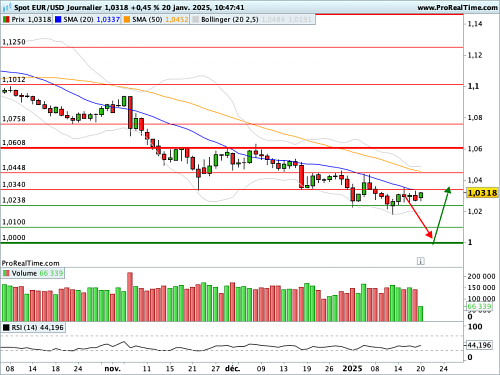 EUR/USD : Directionnel inchangé à l'approche de l'investiture de Trump (©ProRealTime.com) EUR/USD : Directionnel inchangé à l'approche de l'investiture de Trump (©ProRealTime.com)