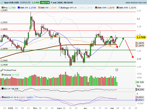 EUR/USD : Soyons contrariants (©ProRealTime.com)