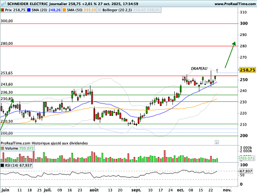 SCHNEIDER ELECTRIC : S'extirpe d'un drapeau de consolidation