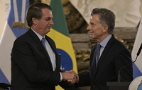 Jair Bolsonaro et Mauricio Macri, à Buenos Aires, vendredi 7 juin