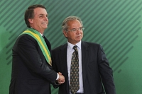 Jair Bolsonaro et son ministre de l'Économie, Paulo Guedes