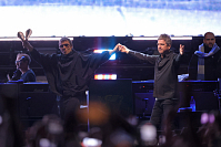 Le groupe Oasis, lors d'un concert à New York en septembre